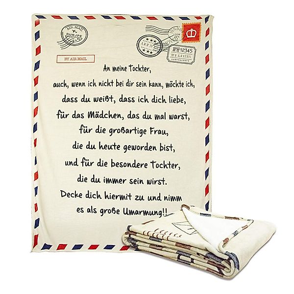 Wohndecke Flanelldecke in Umschlagform, Briefe von günstig online kaufen