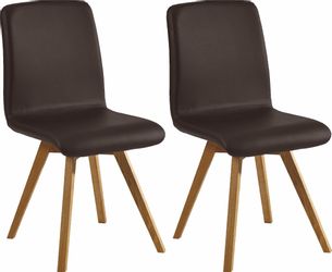 massivline&more 4-Fußstuhl "Karla", (Set), 2 St., Leder, Gestell aus Massiv günstig online kaufen