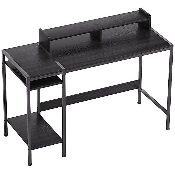 HOMCOM Schreibtisch PC mit Wendbarem Regal, Computer-Schreibtisch mit Monit günstig online kaufen