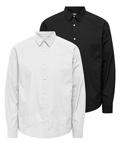ONLY & SONS Langarmhemd ONSFLORIAN LIFE LS POPLIN SHIRT 2- PACK (Packung, 2 günstig online kaufen