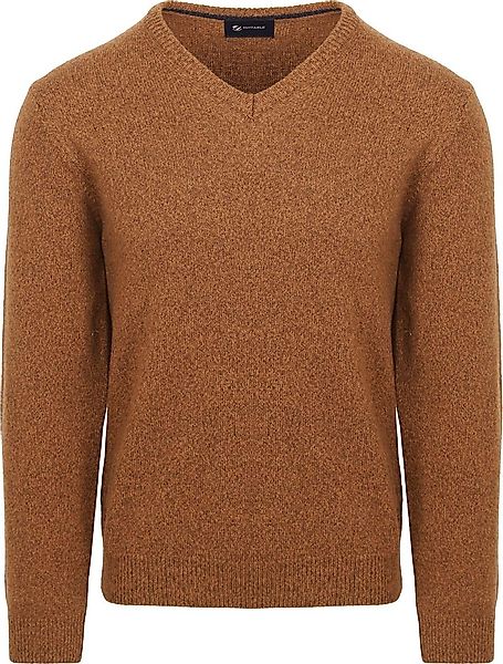 Suitable Lammwolle Pullover V-Ausschnitt Kamel - Größe XL günstig online kaufen