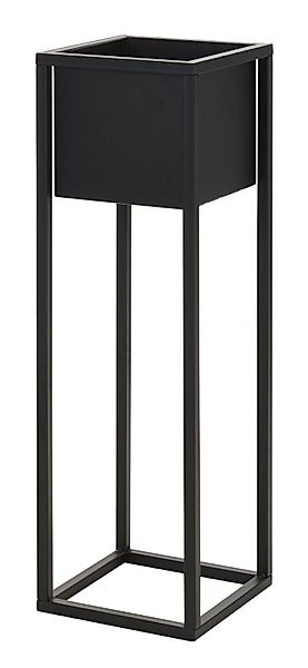 Meinposten Blumentopf mit Gestell Metall schwarz günstig online kaufen
