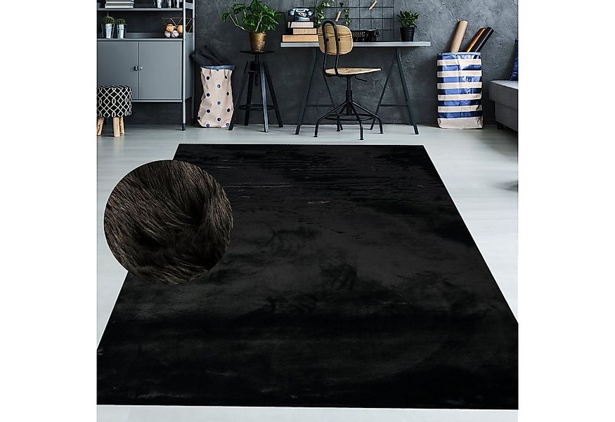 TeppichHome24 Teppich Klassischer weicher Teppich waschbar in schwarz, rech günstig online kaufen