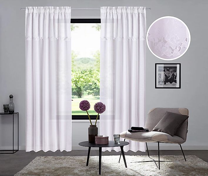 Home affaire Gardine "Riedbach" Multifunktionsband 1 Stk. tlg. mit floraler günstig online kaufen