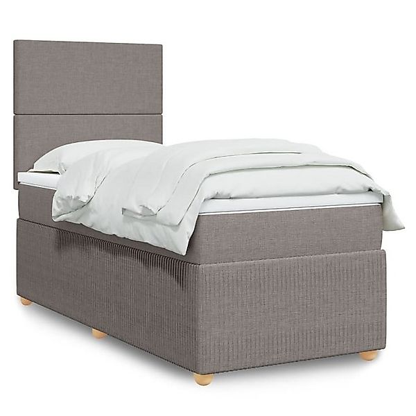 vidaXL Boxspringbett, Boxspringbett mit Matratze Taupe 90x190 cm Stoff günstig online kaufen