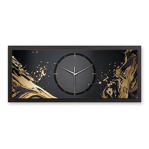 Kreative Feder Wanduhr 3D Designer-Wanduhr Golden Liquid (ohne Ticken, Funk günstig online kaufen