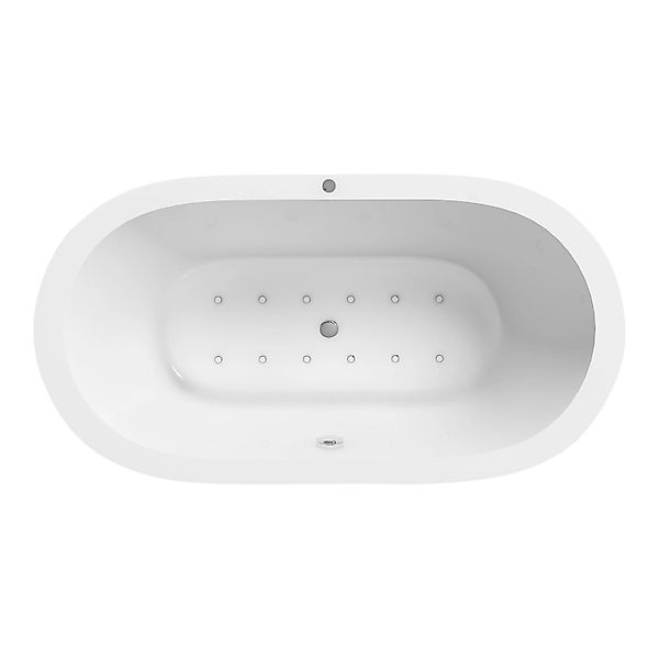 Jet-Line Freistehende Badewanne mit Whirlfunktion Luca in Weiß günstig online kaufen