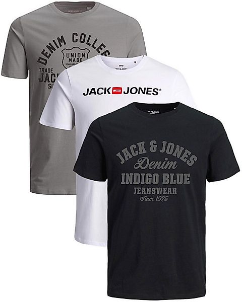 Jack & Jones Print-Shirt Bequemes Slimfit Shirt (Spar-Set, 3er-Pack) in Uni günstig online kaufen