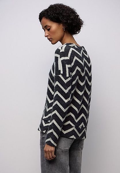 STREET ONE Rundhalspullover mit Muster günstig online kaufen