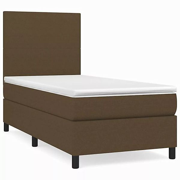 vidaXL Boxspringbett Boxspringbett mit Matratze Dunkelbraun 90x200 cm Stoff günstig online kaufen