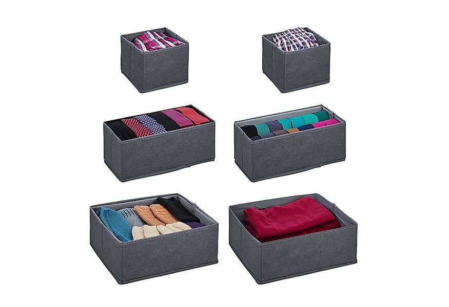 relaxdays Aufbewahrungsbox Schubladen Organizer 6er Set günstig online kaufen