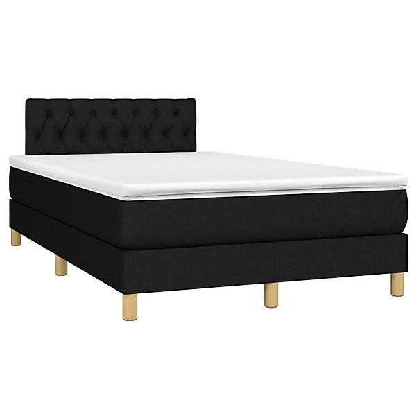 vidaXL Boxspringbett mit Matratze & LED Schwarz 120x190 cm Stoff 3270111 günstig online kaufen