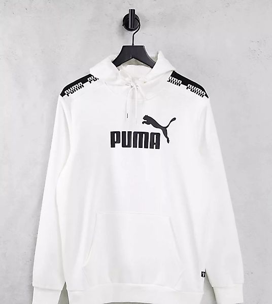 Puma – Kapuzenpullover in Weiß mit Logo günstig online kaufen