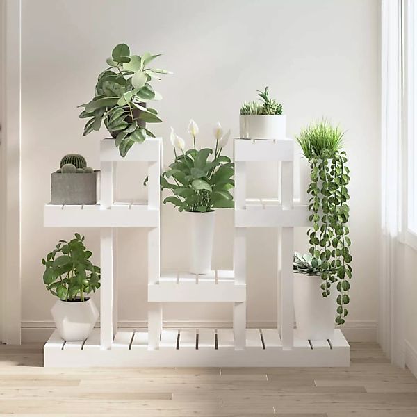 Vidaxl Pflanzenständer Weiß 104,5x25x77,5 Cm Massivholz Kiefer günstig online kaufen