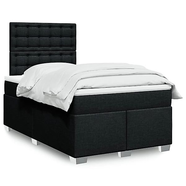 vidaXL Boxspringbett mit Matratze Schwarz 120x200 cm Stoff 3292771 günstig online kaufen