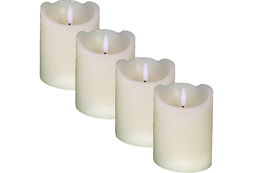 Marrakesch Orient & Mediterran Interior LED-Kerze 4er Set Vintage Echtwachs günstig online kaufen