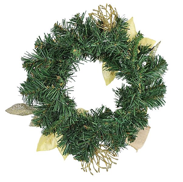 I.GE.A. Kunstkranz "Dekorierter Weihnachtskranz mit LED-Licht", Mit Poinset günstig online kaufen