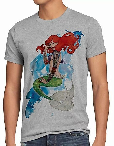 style3 Print-Shirt Herren T-Shirt Arielle Tattoo meerjungfrau tätowiert bik günstig online kaufen
