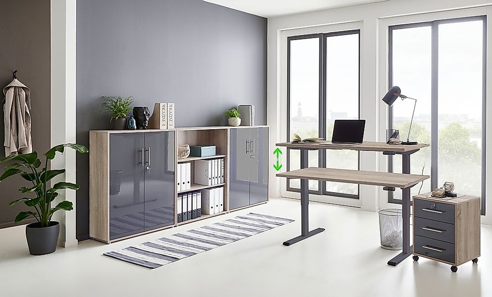BMG Möbel Büromöbel-Set »Tabor«, (Set, 5 tlg.), mit elektrisch höhenverstel günstig online kaufen