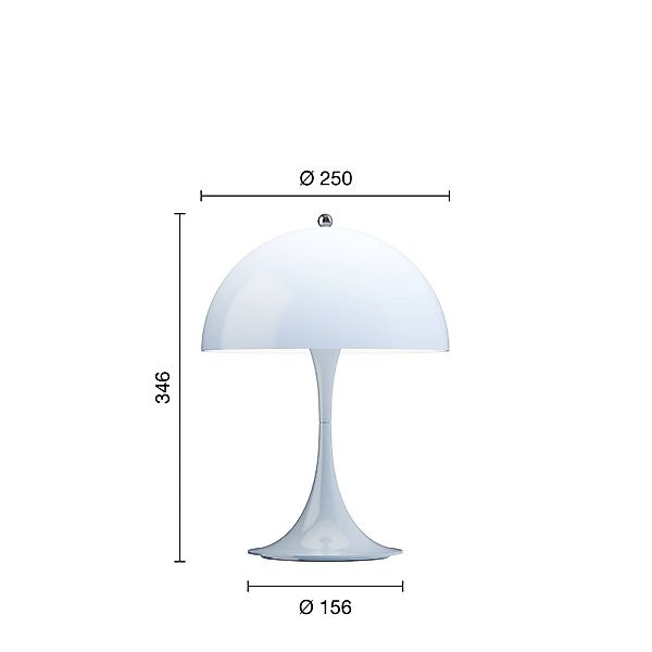 Louis Poulsen LED-Akkulampe Panthella 250, hellblau, IP44 günstig online kaufen