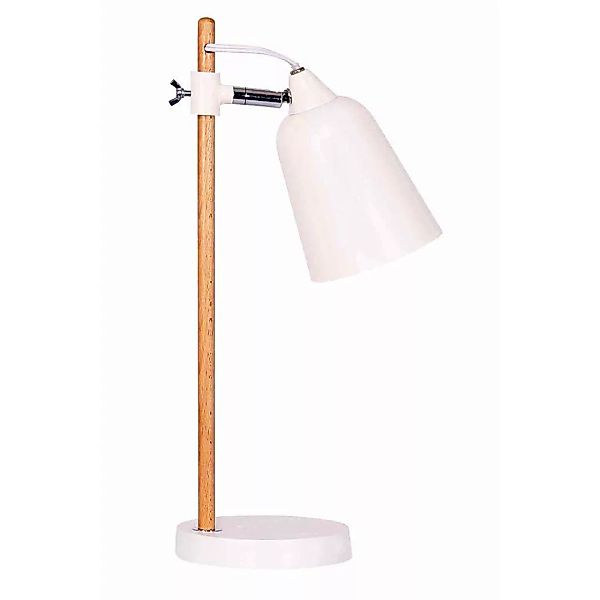Tischlampe skandinavisch Höhe verstellbar Weiß & Holz günstig online kaufen