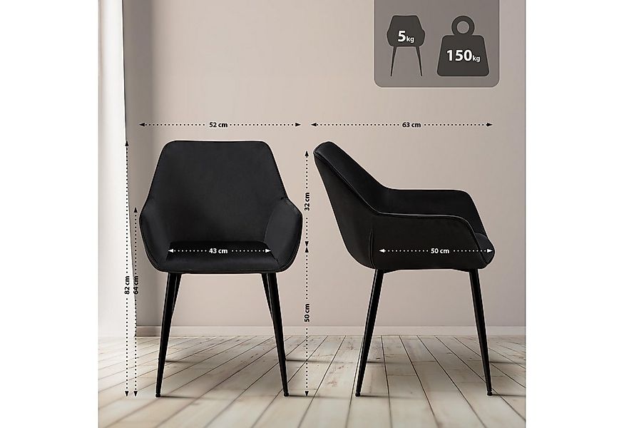 CLP Esszimmerstuhl Luena, mit Stoff- oder Samtbezug, bis 150 kg günstig online kaufen