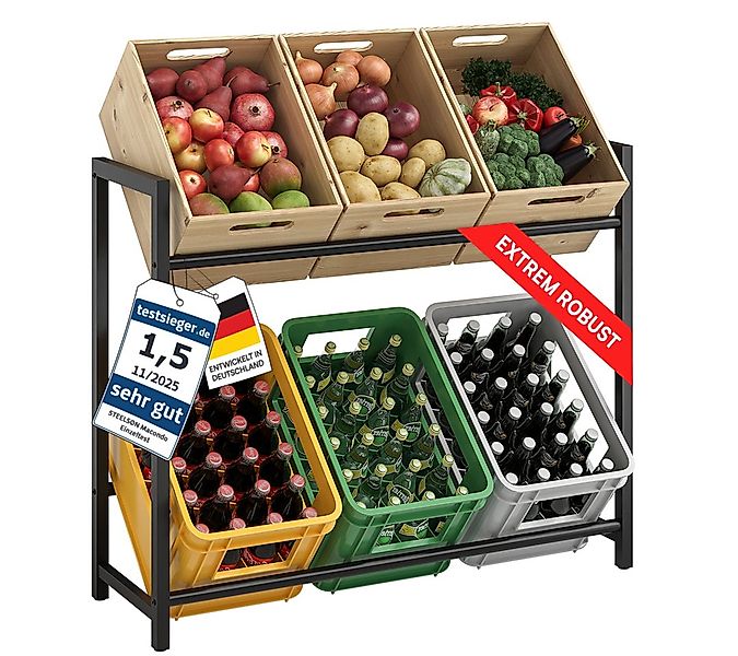 STEELSØN Flaschenregal Macondo aus Metall, Getränkekistenregal schwarz, für günstig online kaufen