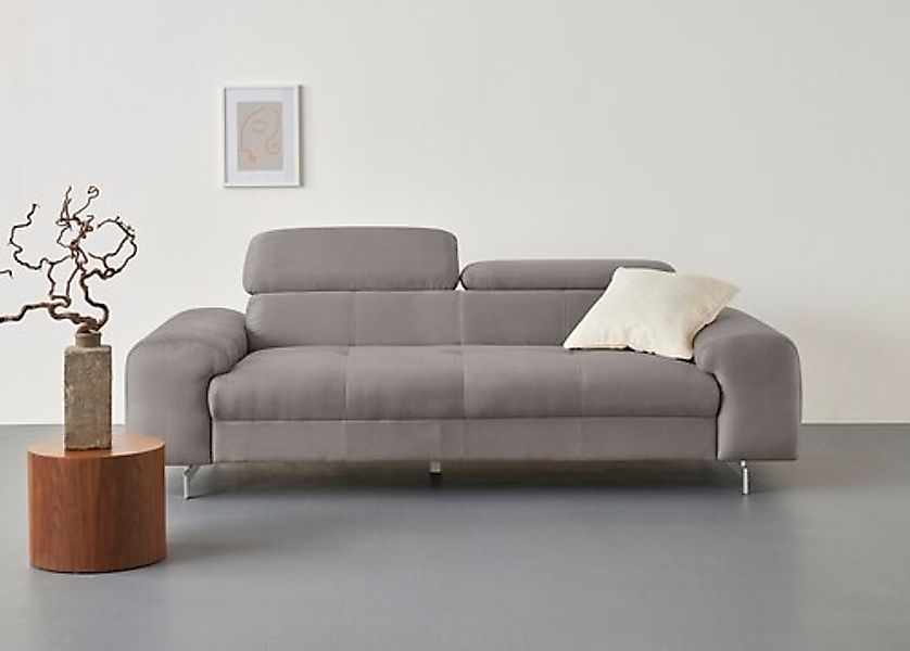 COTTA 3-Sitzer »Chef«, Big-Sofa mit Kopfteilverstellung, edle Metallkufen günstig online kaufen