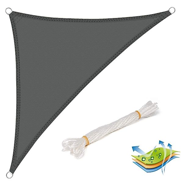 Woltu Sonnensegel, wasserabweisend Sonnenschutz,Polyester grau günstig online kaufen