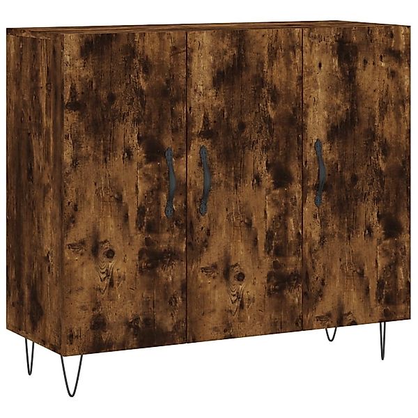 vidaXL Sideboard Räuchereiche 90x34x80 cm Holzwerkstoff 828105 günstig online kaufen