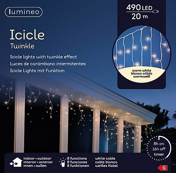 Lumineo LED-Lichterkette Lumineo Lichtervorhang ICICLE TWINKLE 490 LED 20 m günstig online kaufen