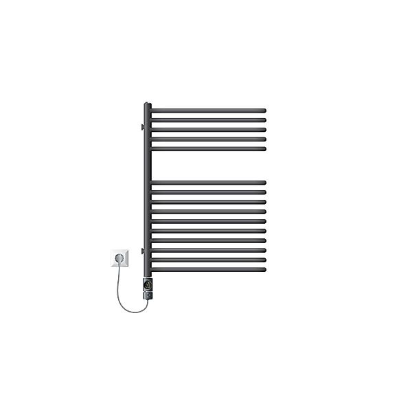 LuxeBath Elektrischer Badheizkörper 500x800 mm Anthrazit mit Heizstab 300W günstig online kaufen
