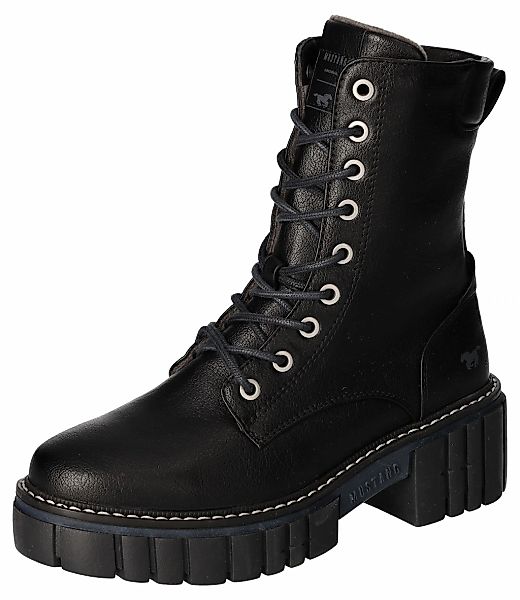 Mustang Shoes Schnürboots, Blockabsatz, Schnürstiefelette mit günstig online kaufen