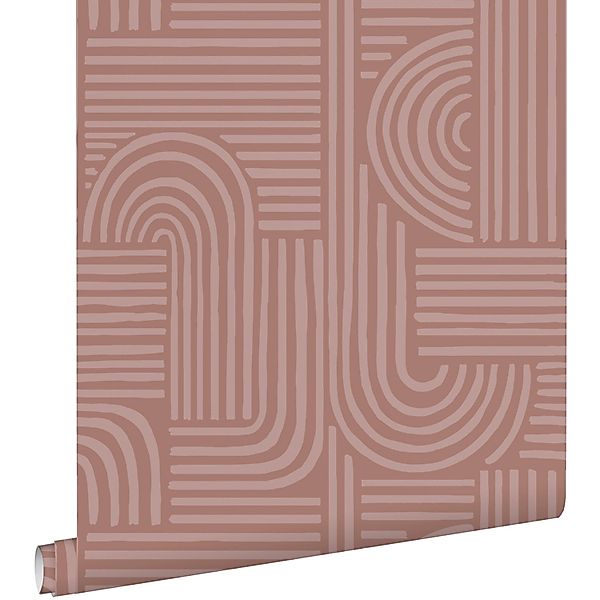 ESTAhome Tapete 3D-Muster Altrosa 50 x 900 cm günstig online kaufen