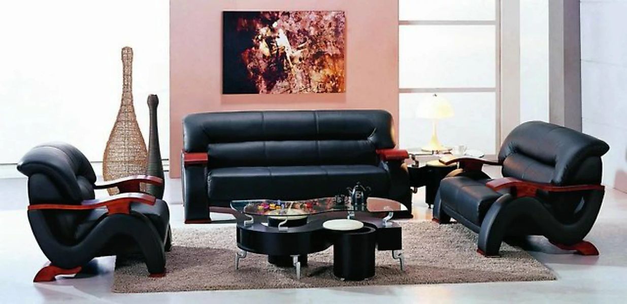 JVmoebel Sofa Couch Polster XXL Big Couchen Sofas Leder Sitz Design 3 Sitze günstig online kaufen
