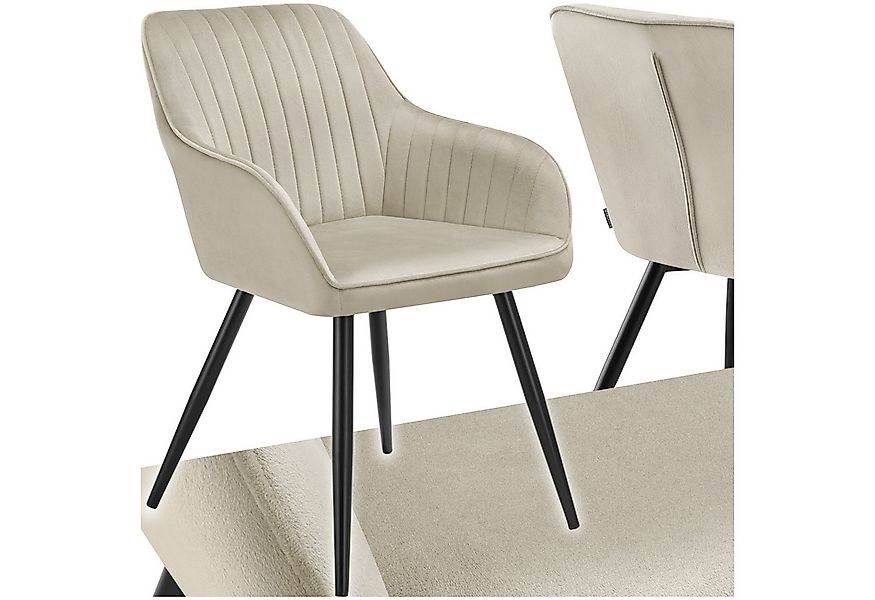 tectake Esszimmerstuhl Stuhl Marilyn, Samtoptik, gesteppt (Set, 1 St), Extr günstig online kaufen