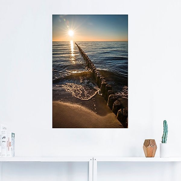 Artland Wandfolie »Buhnen und Sonnenuntergang Ostsee«, Küstenbilder, (1 St. günstig online kaufen