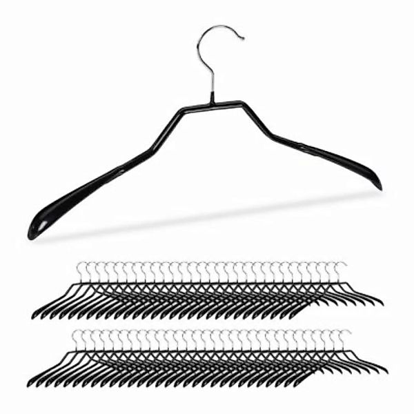 relaxdays 60 x Anzug Kleiderbügel schwarz günstig online kaufen