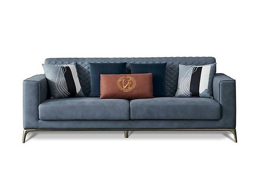 JVmoebel Sofa Moderner Dreisitzer Blauer 3-Sitzer Polstermöbel Design Möbel günstig online kaufen