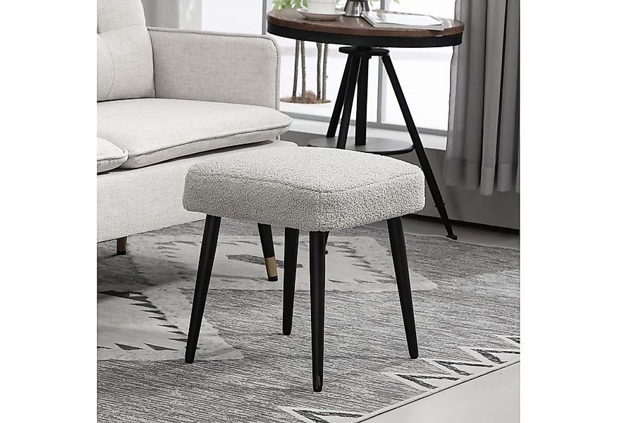 HOMCOM Fußhocker Schminkhocker Fußstütze mit Kaschmir-Optik (Hocker, 1 St., günstig online kaufen