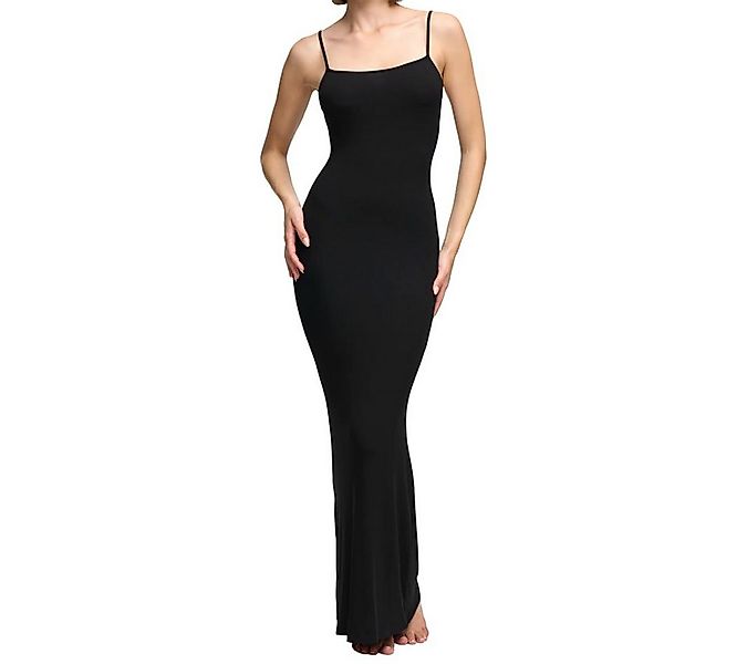 cfab by creamy fabrics Jerseykleid Ribbed Cami Maxikleid-Schwarz-3XL (1-tlg günstig online kaufen