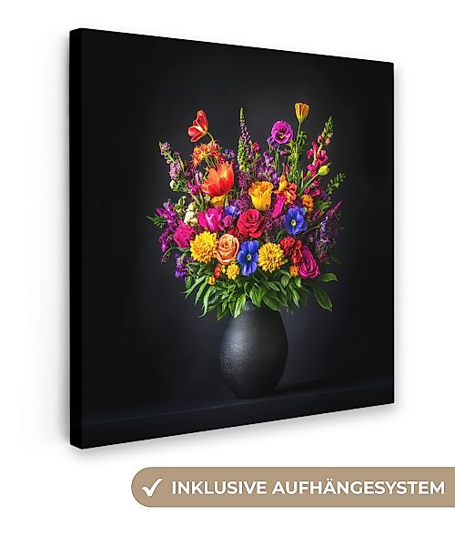 OneMillionCanvasses® Leinwandbild Leuchtend bunt - Blumen günstig online kaufen