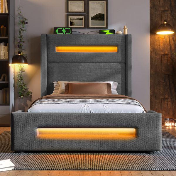 STILVORA Polsterbett 90x200 mit Bettkasten,Jugendbett mit günstig online kaufen