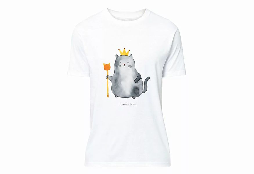 Mr. & Mrs. Panda T-Shirt Katzen Koenig - Weiß - Geschenk, T-Shirt mit Spruc günstig online kaufen