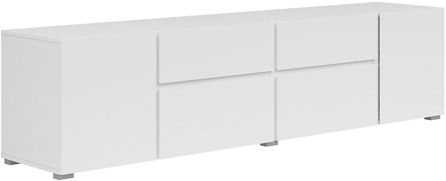 INOSIGN Lowboard "Asymetric, Breite 195 cm, grifflos, 2Klappen/2Schubkästen günstig online kaufen