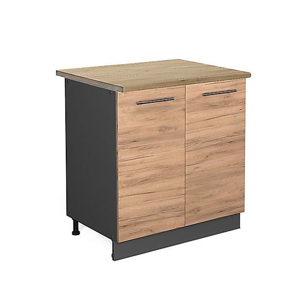 Vicco Spülenunterschrank Fame-Line, Goldkraft Eiche/Anthrazit, 80 cm mit Re günstig online kaufen