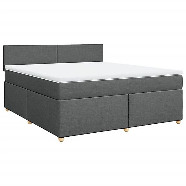vidaXL Boxspringbett mit Matratze Dunkelgrau 180x200 cm Stoff 3289053 günstig online kaufen