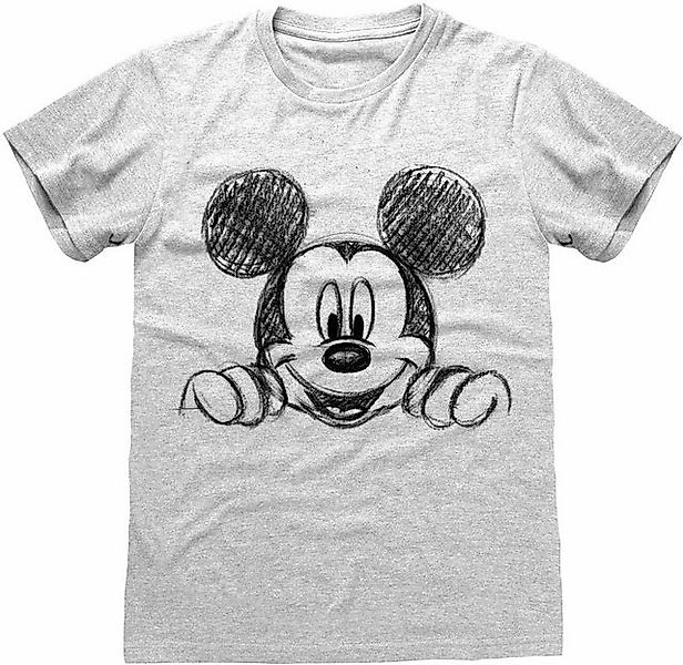 Disney Mickey Mouse T-Shirt Head And Hands Sketched T-Shirt günstig online kaufen