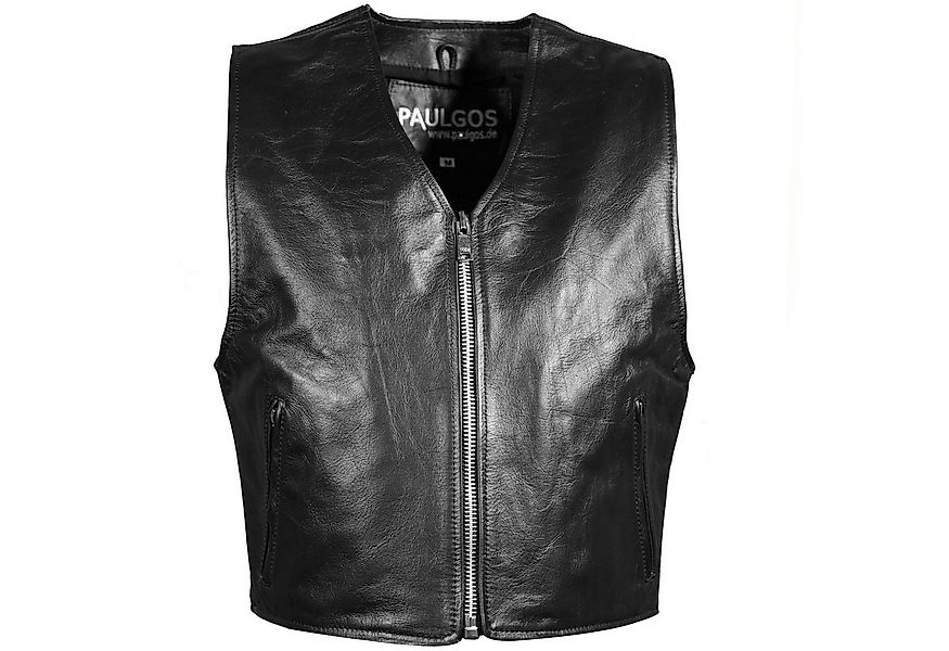 PAULGOS Motorradweste Lederweste Biker Kutte Clubweste Chopper Weste 100% E günstig online kaufen