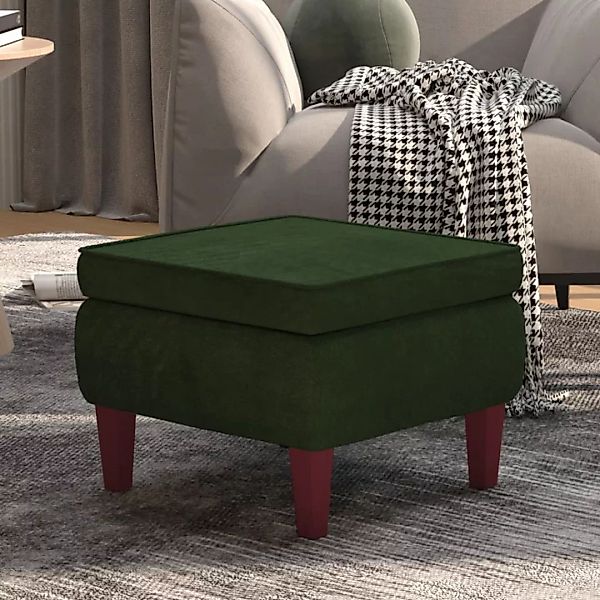 vidaXL Hocker Hocker mit Holzbeinen Dunkelgrün günstig online kaufen